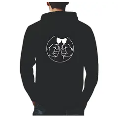 Gut Schmiss Hoodie Big Backprint, Farbe: Schwarz, Größe: S