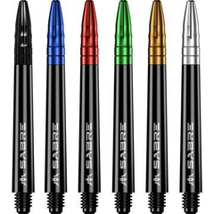 Mission Darts, Sabre Shaft, Black, Colorured Tops