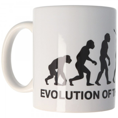 Tasse EVOLUTION OF THE DART PLAYER, Keramik