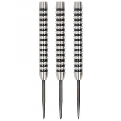 Steeldartbarrel, silber, schwarze Rillen, 90% Tungsten, 22 Gramm