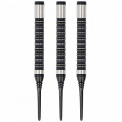 Softdart Barrel. 90% Tungsten, schwarz-silber geriffelt, 12 Gramm