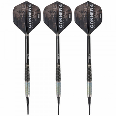Gunner 4 Softdart, schwarz, silber, rainbow, 90% Tungsten, 22 Gramm