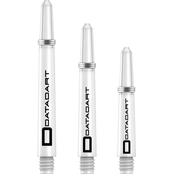 Datadart Signature Nylon Shafts Weiß mit Federring, Länge: Short