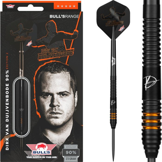​Bull's Dirk van Duijvenbode E2 90% Steeldarts, Gewicht: 23, Farbe: Schwarz