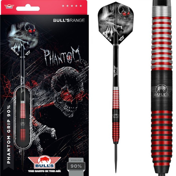 Bull's Phantom Grip 90% Red PCT Steeldarts, Gewicht: 24
