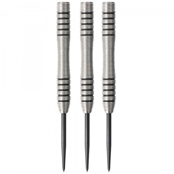 Steeldart Barrel mit Mulde, silber schwarz , 90% Tungsten, 22gr