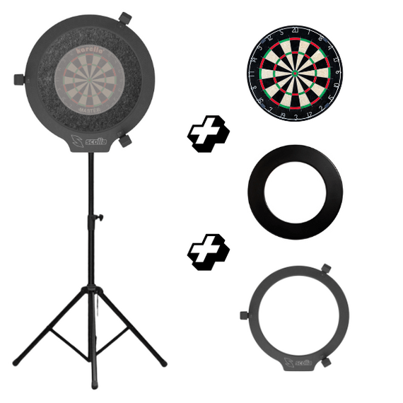 ​Mobiles Scolia Home Autoscoring Bundle, Surround Farbe: Schwarz, Scolia Home Variante: Flex Version (Abo), Dartboard: Bull's Shark Pro