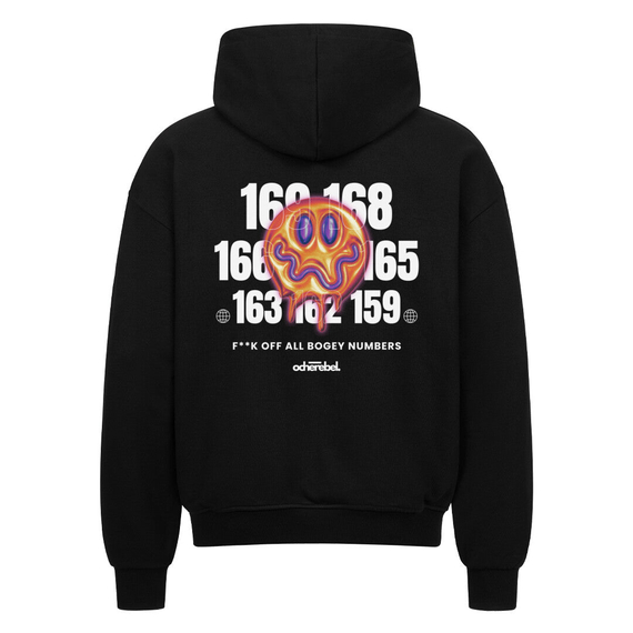 BOGEY NUMBER | Oversized Zip-Hoodie, Farbe: Schwarz, Variante: S